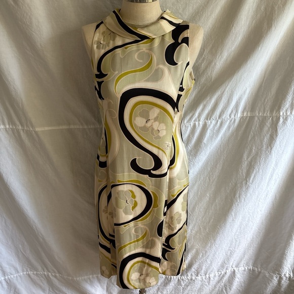 Banana Republic Cream and Black Midi Dress - Picture 2 of 8